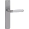 Karwei deurkruk set Lago recht blind schild RVS look messing