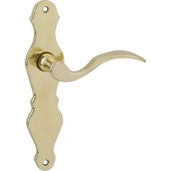 Karwei deurkruk set Lepel ovaal blind schild messing glans