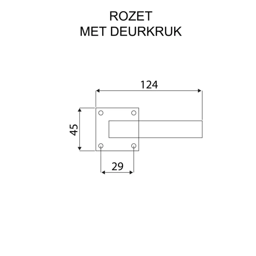 Karwei deurkruk set Lopes vierkant rozet zwart messing