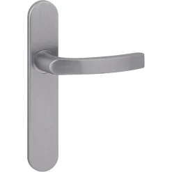 Karwei deurkruk set Lorenzo ovaal blind schild RVS look aluminium
