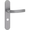 Karwei deurkruk set Lorenzo ovaal schild vrij-bezet sluiting 63/8 mm RVS look aluminium