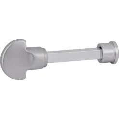 Karwei deurkruk set Lorenzo ovaal schild vrij-bezet sluiting 63/8 mm RVS look aluminium