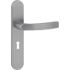 Karwei deurkruk set Lorenzo ovaal schild sleutelgat 56 mm RVS look aluminium