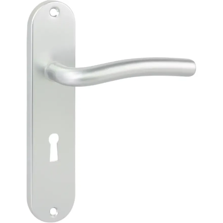 Karwei deurkruk set L-vorm ovaal schild sleutelgat 56 mm aluminium
