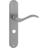 Karwei deurkruk set Rita ovaal schild vrij-bezet sluiting 63/8 mm RVS look messing
