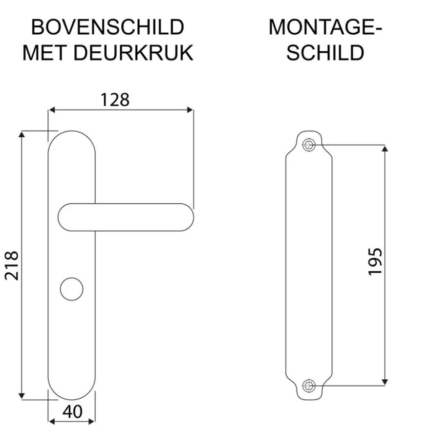 Karwei deurkruk set Rocco ovaal schild vrij-bezet sluiting 63/8 mm messing mat