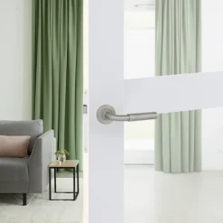 Karwei deurkruk set Roy rond rozet RVS