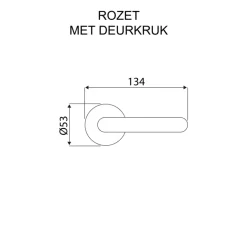 Karwei deurkruk set Stefanie rond rozet RVS look aluminium
