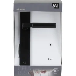 Karwei deurkruk set Stefano recht blind schild zwart aluminium