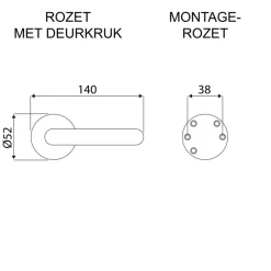 Karwei deurkruk set Stefano rond rozet zwart aluminium