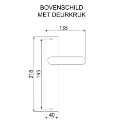 Karwei deurkruk set Stefano recht blind schild messing antiek aluminium