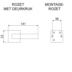 Karwei deurkruk set Stefano vierkant rozet zwart aluminium