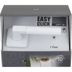 Karwei deurkruk set Stefano vierkant rozet wit aluminium