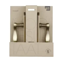 Karwei deurkruk set Vitor ovaal schild sleutelgat 56 mm messing antiek