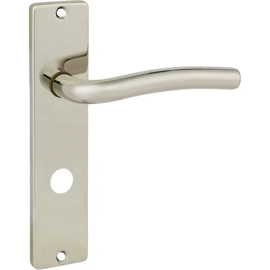 Karwei deurkruk set Wave recht schild vrij-bezet sluiting 63/8 mm nikkel glans
