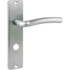 Karwei deurkruk set Wave recht schild vrij-bezet sluiting 63/8 mm chroom mat