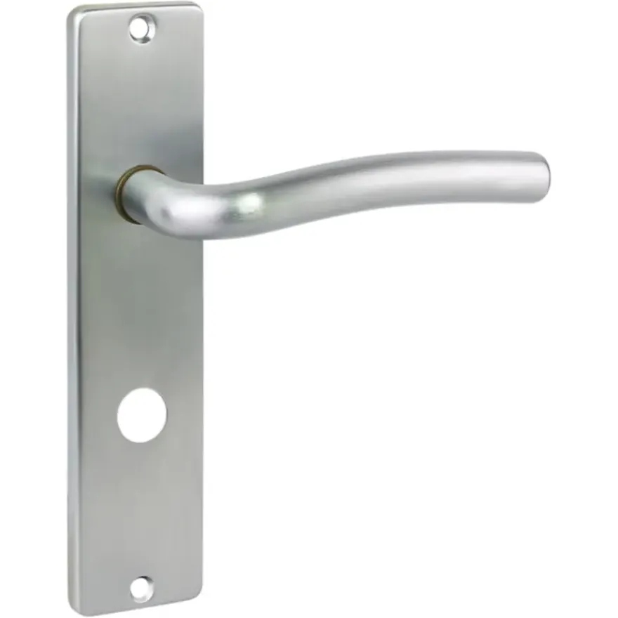 Karwei deurkruk set Wave recht schild vrij-bezet sluiting 63/8 mm chroom mat