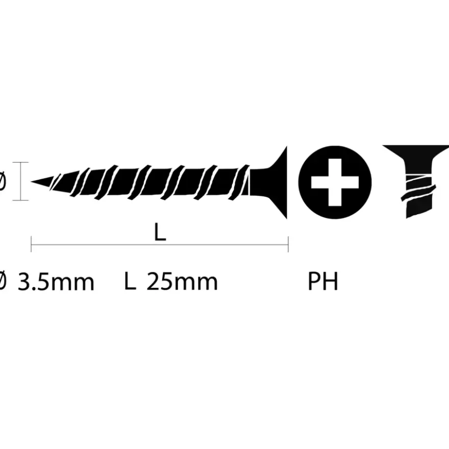 KARWEI gipsplaatschroef 3,5x25 mm zwart (200 stuks)