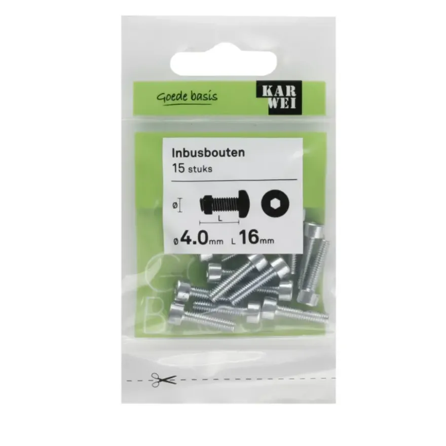 KARWEI inbusbout M4x16 mm 15 stuks