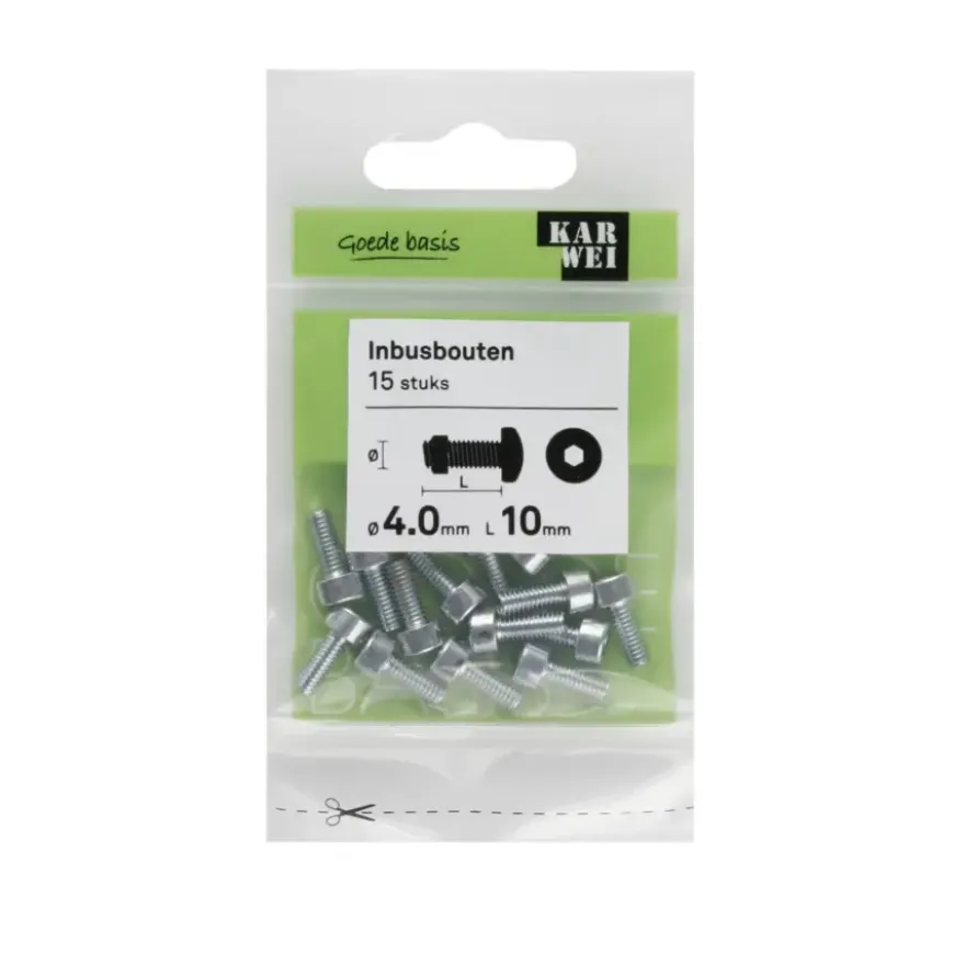 KARWEI inbusbout M4x10 mm 15 stuks