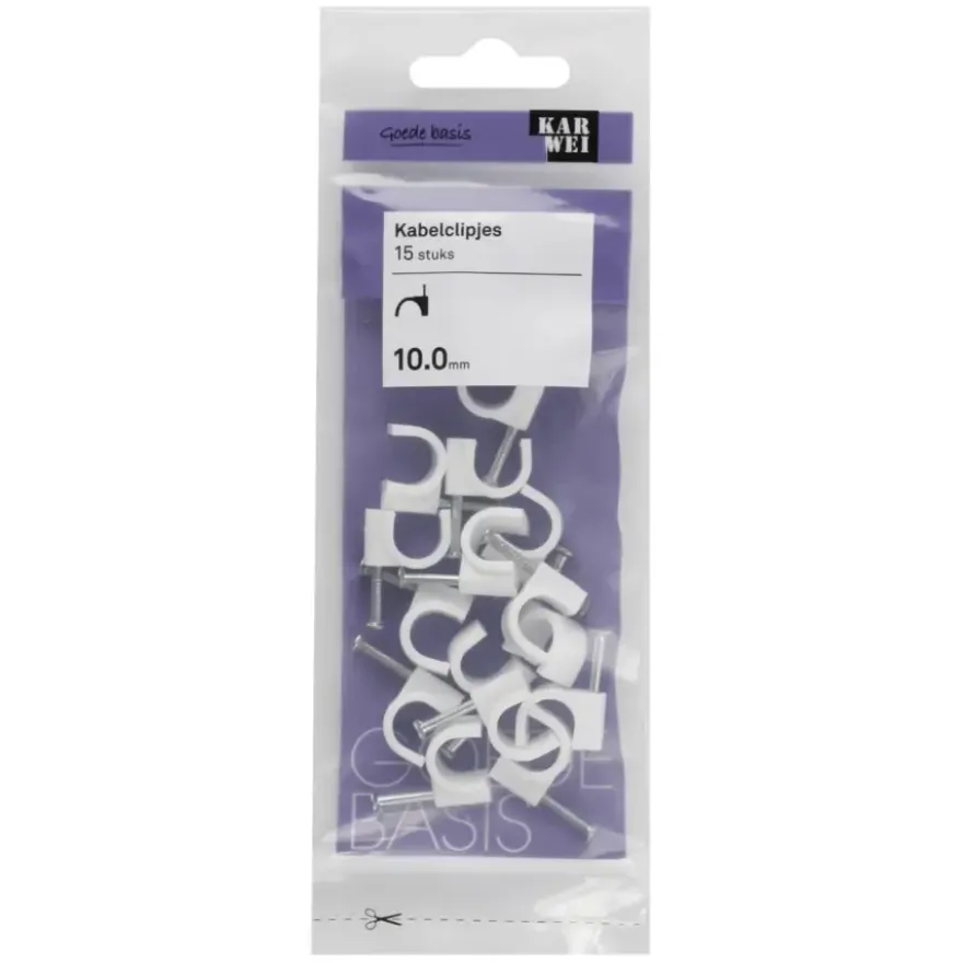 KARWEI kabelclip wit 10 mm (15 stuks)