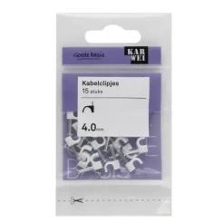 KARWEI kabelclip wit 4 mm wit (15 stuks)