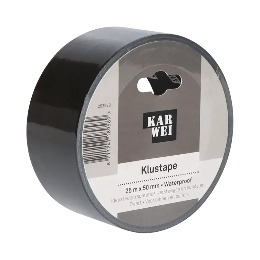 KARWEI klus- en reparatietape zwart 25 m x 50 mm