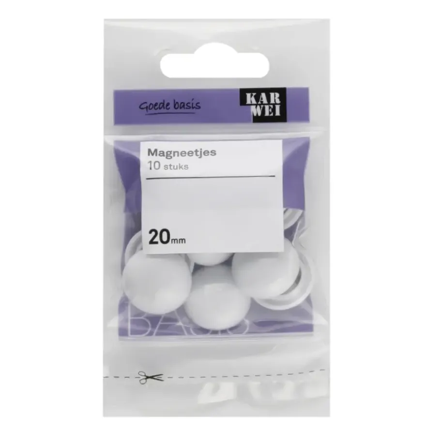 KARWEI magneetje wit 20 mm (10 stuks)
