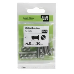 KARWEI metaalbout RVS 4x30 mm 10 stuks