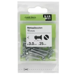 KARWEI metaalbout verzinkt 3x25 mm 15 stuks