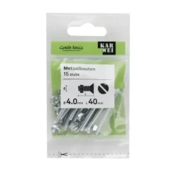 KARWEI metaalbout verzinkt 4x40 mm 15 stuks