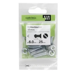 KARWEI metaalbout verzinkt 6x25 mm 10 stuks