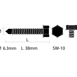KARWEI montageschroef 6,3x32 mm (10 stuks)