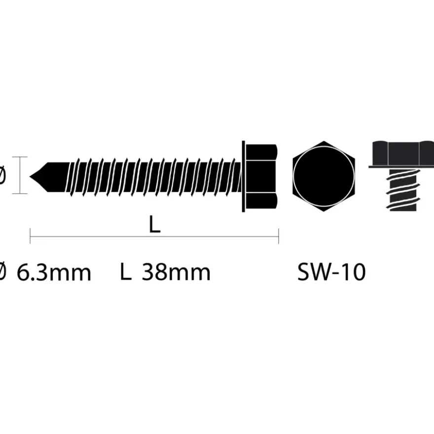 KARWEI montageschroef 6,3x32 mm (10 stuks)