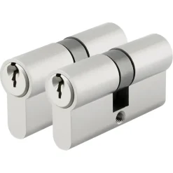 KARWEI profielcilinder nikkel 30/30 mm gelijksluitend (2 stuks)