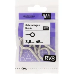 KARWEI Schroefogen RVS 3,8mm - 45mm 6st.