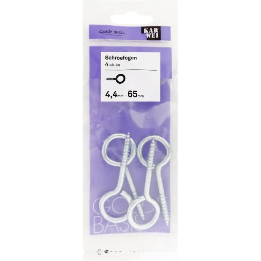 KARWEI Schroefogen verzinkt 4,4mm - 65mm 4st.