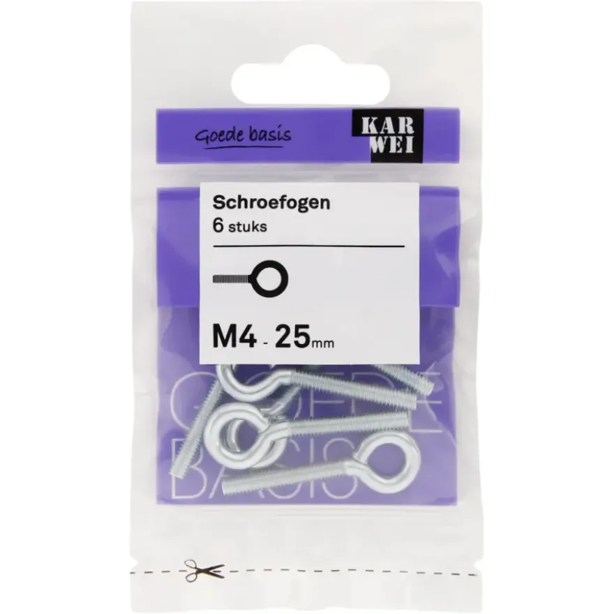 KARWEI Schroefogen verzinkt M4 - 25mm 6st.