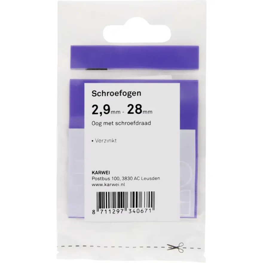 KARWEI Schroefogen verzinkt 2,9mm - 28mm 6st.