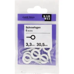 KARWEI Schroefogen wit 3,3mm - 30,5mm 6st.