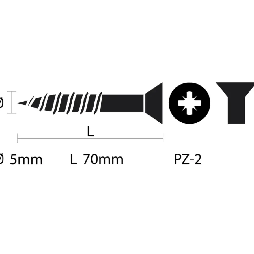 KARWEI schroef universeel platkop pozi RVS 5x70 mm 50 stuks