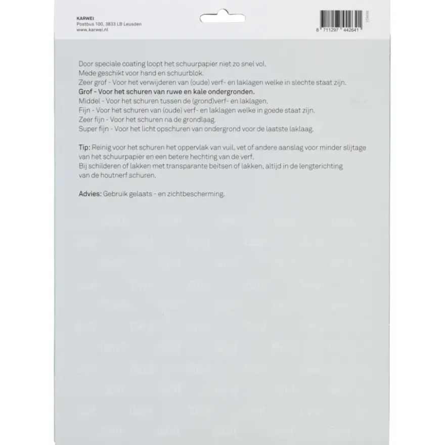 KARWEI schuurpapier grove schuurklus grof K100 (3 stuks)