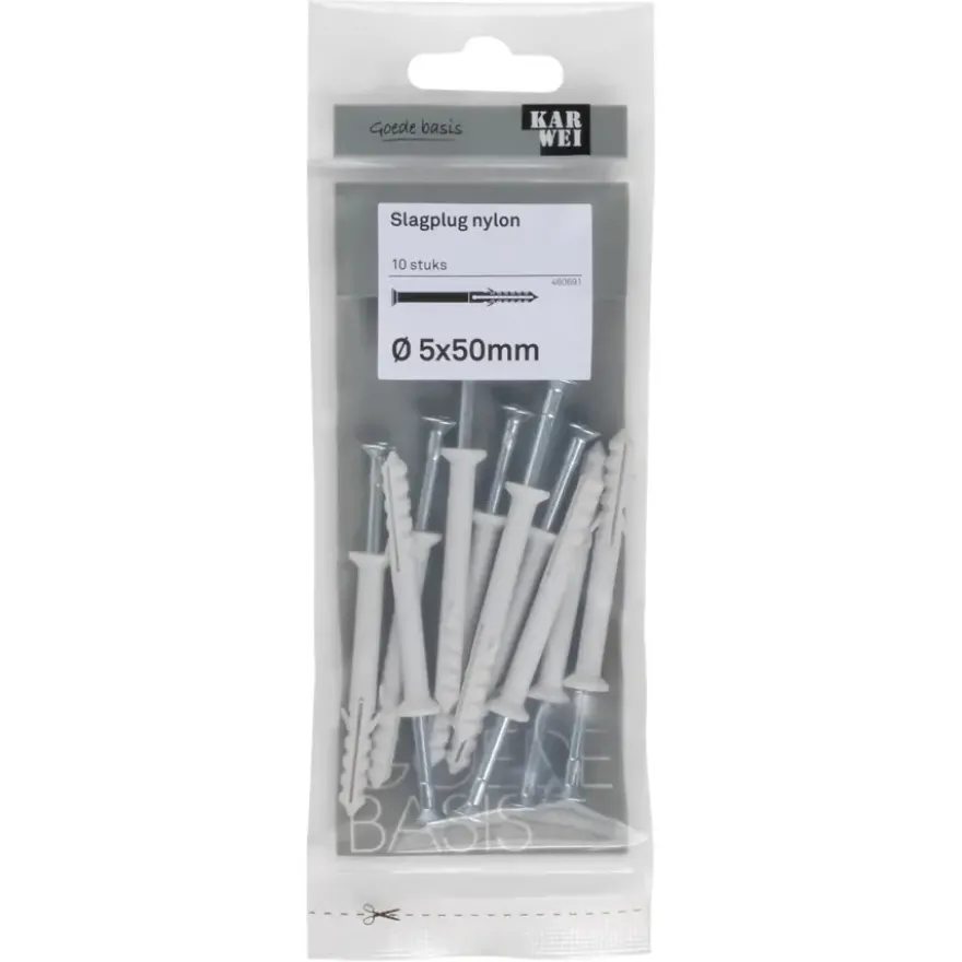 KARWEI slagplug 5x50mm/ 3,3x55mm 10ST