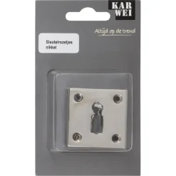 KARWEI sleutel rozet vierkant nikkel glans (messing)