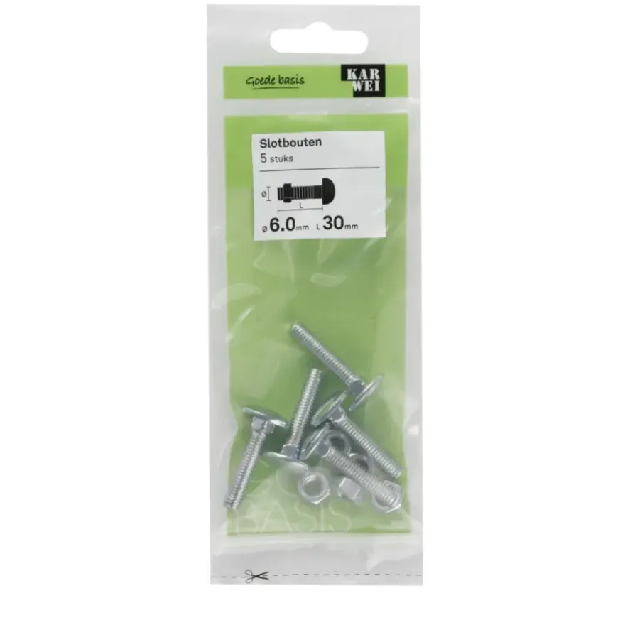 KARWEI slotbout verzinkt 6x30 mm (5 stuks)