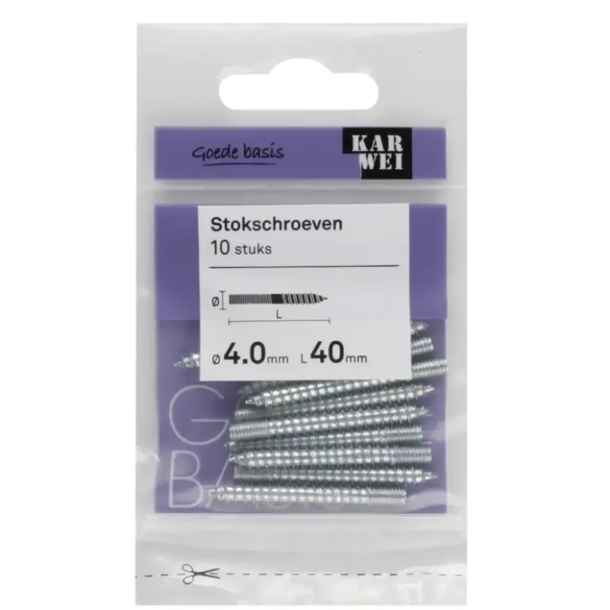 KARWEI stokschroef 4x40 mm (10 stuks)