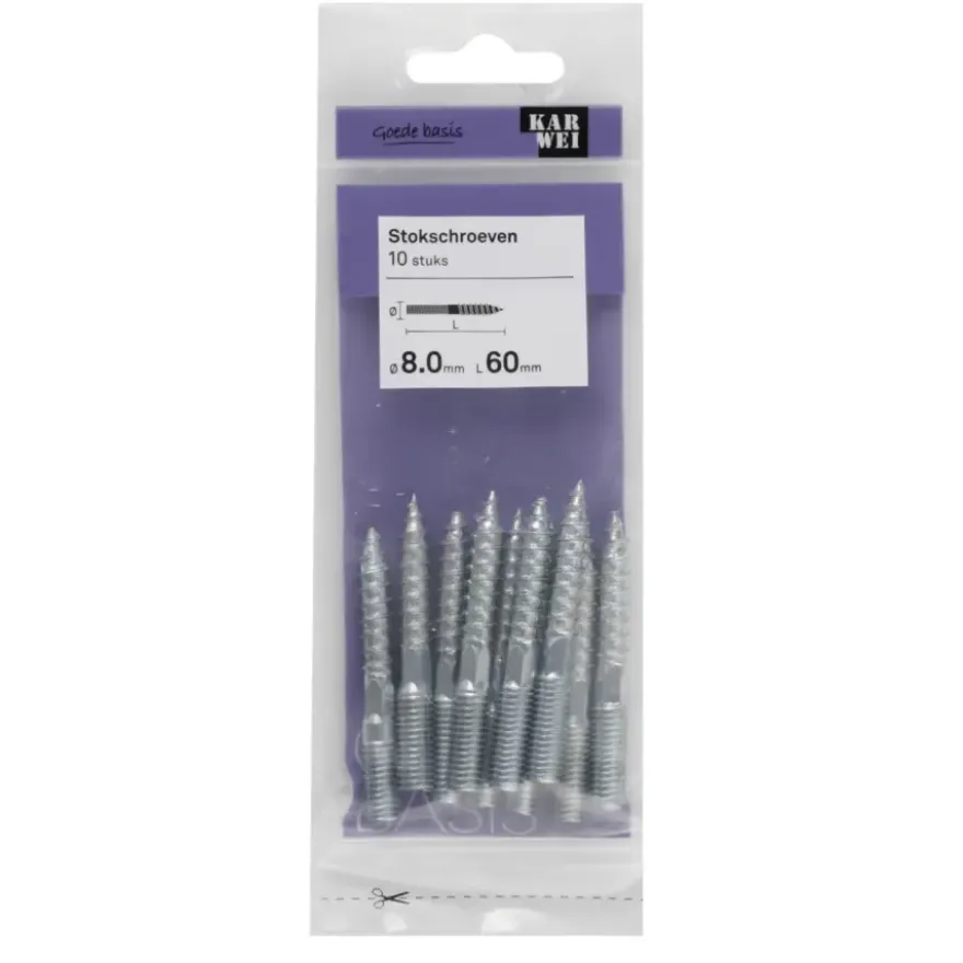 KARWEI stokschroef 8x60 mm (10 stuks)