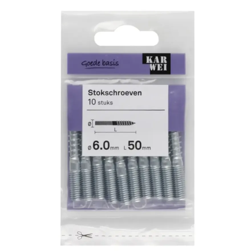KARWEI stokschroef 6x50 mm (10 stuks)