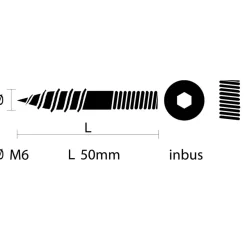 KARWEI stokschroef 6x50 mm (10 stuks)