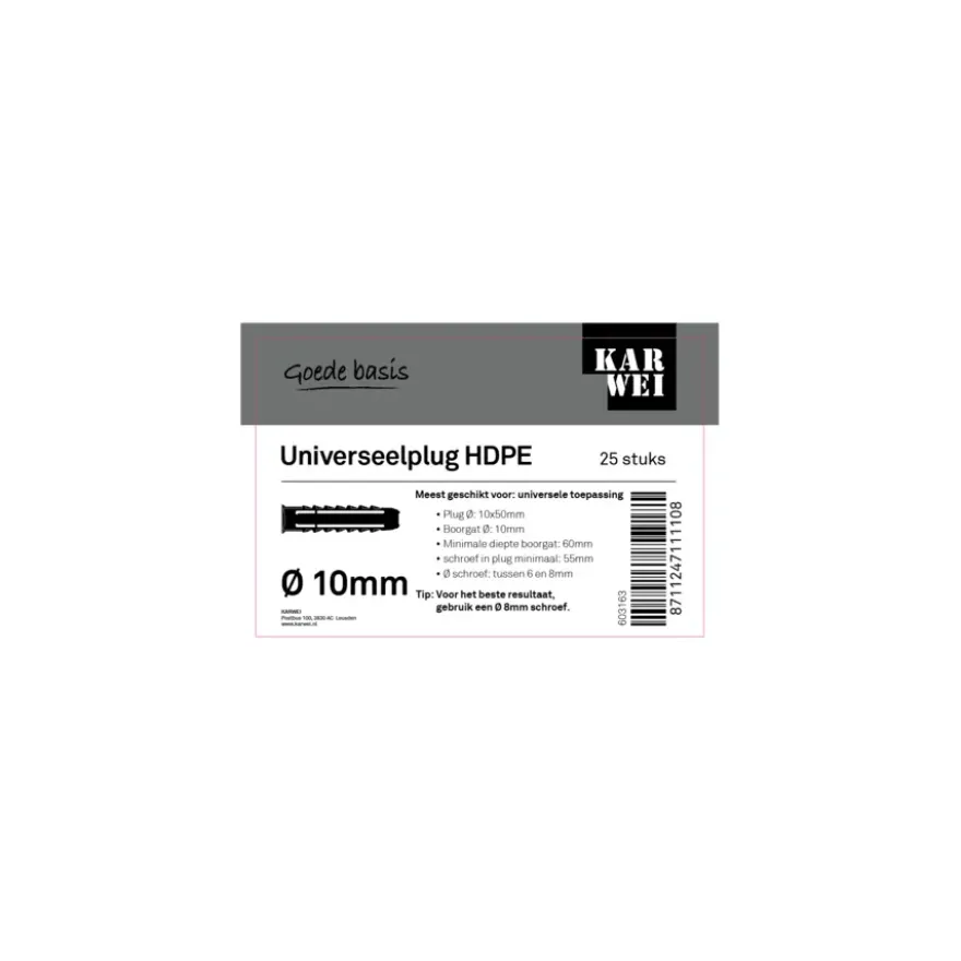KARWEI uni-plug 10x50mm 25ST